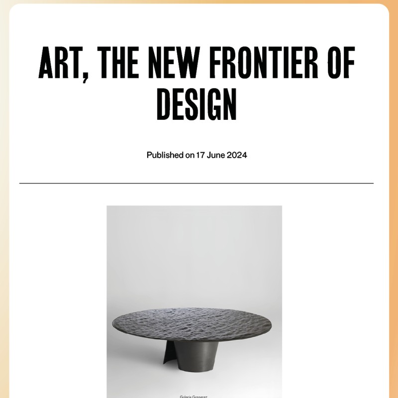 PARIS DESIGN WEEK - What's New? - L'art, la nouvelle frontière du design